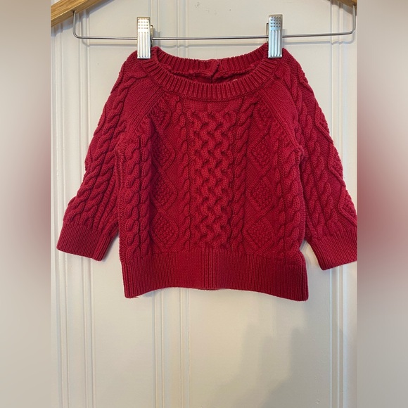 GAP Other - Baby GAP Red Cable Knit Sweater 6/12 montys